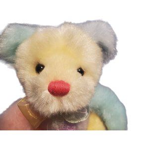 Sorbet Teddy First and Main Pastel Rainbow Colors Lace Feet Paws Pink Nose Bear